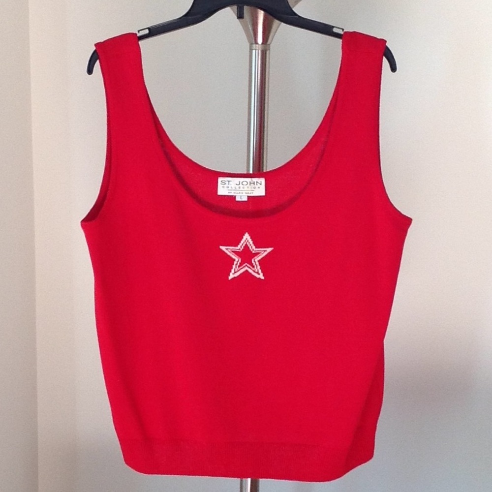 🔴 St. John 'Collection' - By Marie Grey Knit Top